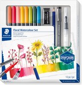Viltstift staedtler floral watercolor 12dlg