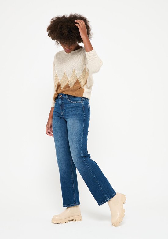 Lola Liza Rechte jeans met hoge taille - Dnm - Dark Blue - Maat 34 | bol.com