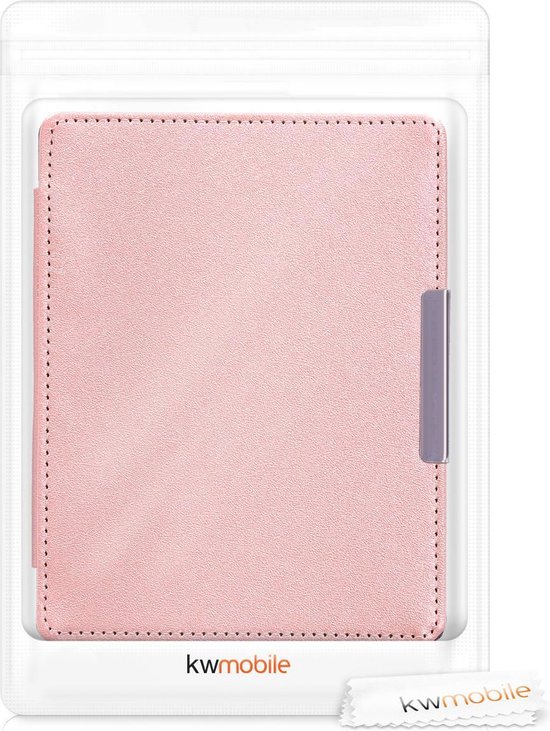 kwmobile e-reader hoesje geschikt voor Kobo Aura Edition 1 hoes - E reader flip case met magnetische sluiting - Ereader cover in roségoud van kwmobile — afbeelding 2