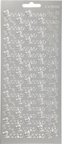 stickervel metallic zilver Gefeliciteerd Fins 1 vel