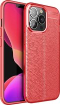 Apple iPhone 13 Pro Hoesje - Mobigear - Luxury Serie - TPU Backcover - Rood - Hoesje Geschikt Voor Apple iPhone 13 Pro