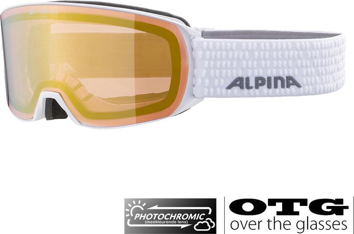 Alpina Nakiska QV Photochromic OTG Skibril - Wit | 2-3