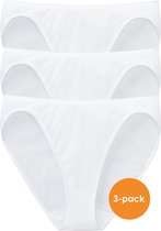 SCHIESSER Cotton Essentials dames rio slips (3-pack) - wit -  Maat: S