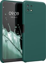 kwmobile telefoonhoesje voor Samsung Galaxy A22 5G - Hoesje met siliconen coating - Smartphone case in turqoise-groen