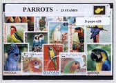 Papegaaien – Luxe postzegel pakket (A6 formaat) : collectie van 25 verschillende postzegels van papegaaien – kan als ansichtkaart in een A6 envelop - authentiek cadeau - kado - ges