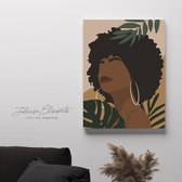Deja - Feministisch Minimalistisch Canvas Schilderij - Print  - 60 x 40 - Black woman