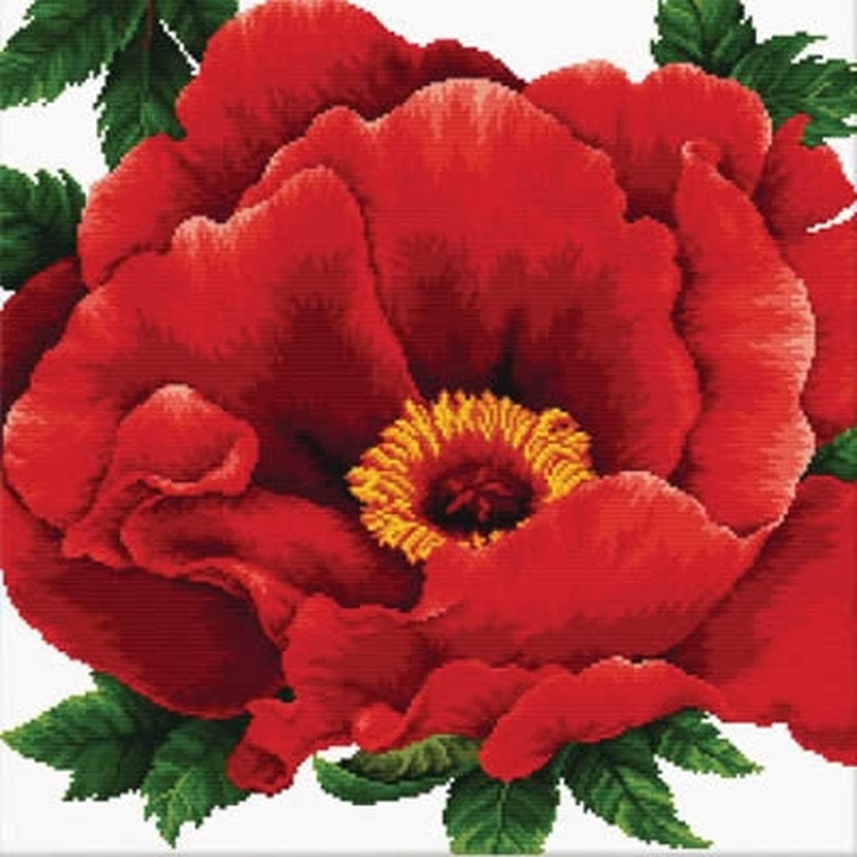 Volledige Borduurpakketen Volwassenen - Voorbedrukt - Hobby en Creatief - Borduurset - Voorbedrukt borduurpakket Peony / pioen op aida Needleart World