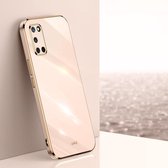 Voor OPPO A52 XINLI Straight 6D Plating Gold Edge TPU Shockproof Case (roze)