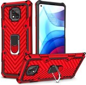 Voor Motorola Moto G Power 2021 Cool Armor PC + TPU Shockproof Case met 360 Graden Rotatie Ring Houder (Rood)