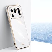 Voor Geschikt voor Xiaomi Mi 11 Ultra XINLI Straight 6D Plating Gold Edge TPU Shockproof Case (wit)