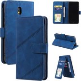 Voor Xiaomi Redmi 8A Skin Feel Business Horizontale Flip PU Lederen Case met Houder & Multi-kaartsleuven & Portemonnee & Lanyard & Fotolijst (Blauw)