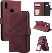 Voor Xiaomi Redmi Note 7 Skin Feel Business Horizontale Flip PU Lederen Case met Houder & Multi-kaartsleuven & Portemonnee & Lanyard & Fotolijst (Rood)