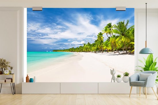 Papier peint - Papier peint photo Plage - Mer - Palmiers - Largeur 420 cm x hauteur 280 cm