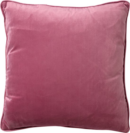 Dutch Decor FINN - Sierkussen 45x45 cm - velvet - effen kleur - Heather Rose - roze - Inclusief binnenkussen