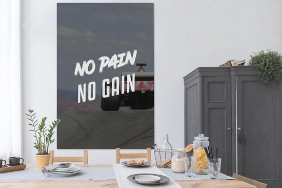 Peinture sur toile Formule 1 - Voiture de course - Citation - 120x180 cm - Décoration murale XXL