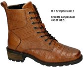 Solidus Kinga Dames Veterboots - Cognac/Caramel - Maat 38.5