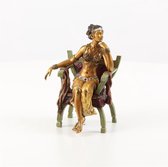 Bronzen beeld - Erezetel Curulisch - Geverfde dame - 14,4 cm hoog