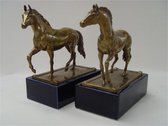 Boekensteun - Bronzen paarden - Set van 2 - 24,7 cm hoog