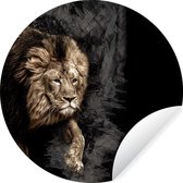 Papier peint Cercle - Lion - Animaux - Zwart - 50x50 cm