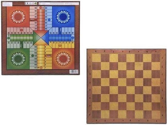 Afbeelding van het spel Parchis, schaken en dammen Spelbord