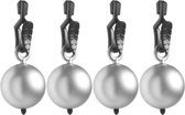 4x stuks tafelkleedgewichtjes zilveren kogels/ballen - Tafelkleedhangers - Tafelzeilgewichtjes