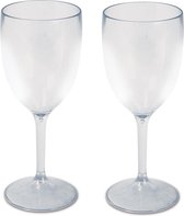 8x pièces verres à vin de camping en plastique incassables pour vin blanc 280 ml - verre en polycarbonate