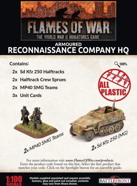 Thumbnail van een extra afbeelding van het spel Armoured Reconnaissance Company HQ (Plastic)