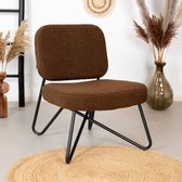Bronx71® Teddy fauteuil Julia bruin - Zetel 1 persoons - Relaxstoel - Kleine fauteuil - Fauteuil bruin