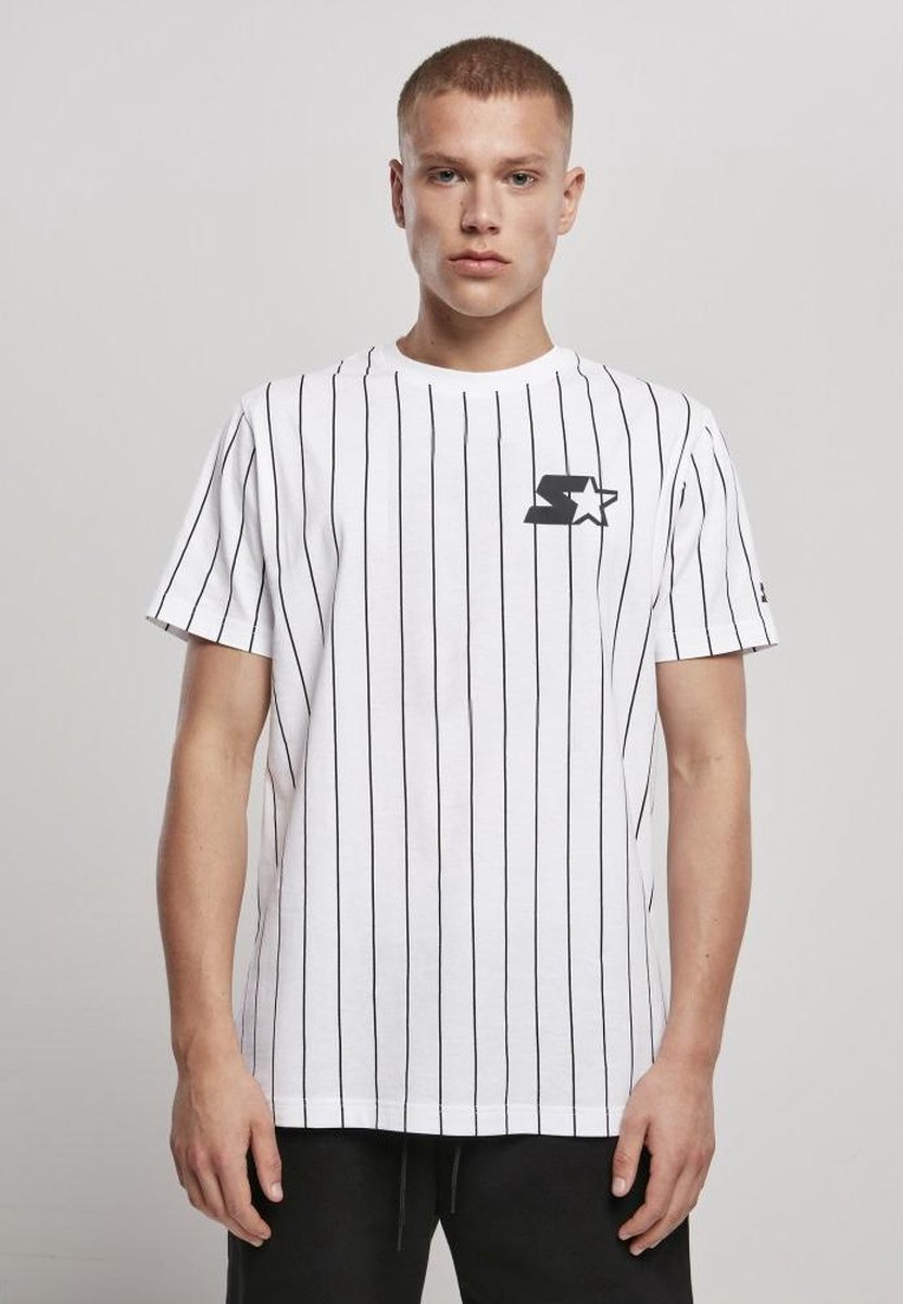 Starter Black Label Heren Tshirt -XL- Pinstripe Jersey Wit