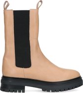 Manfield - Dames - Beige hoge chelsea boots - Maat 38