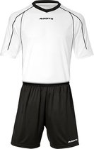 Masita | Sportshirt Heren & Dames Korte Mouw - Striker - Licht Elastisch Polyester Ademend Vocht Regulerend - WHITE/BLACK - 140