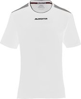 Masita | Sportshirt Heren & Dames Korte Mouw - Sevilla - Lichtgewicht Elastisch Voetbalshirt - Wit-Zwart - 140