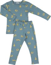 Trixie Pyjama Whippy Weasel Lang Junior Katoen Blauw/geel Mt 86/92