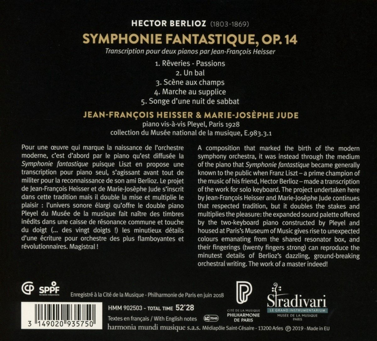 JeanFrançois Heisser MarieJosephe Berlioz Symphonie Fantastique (CD