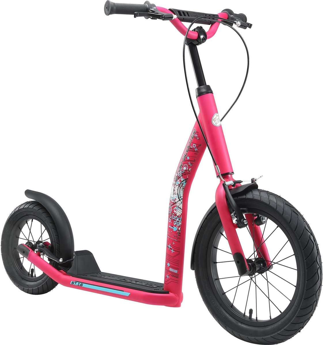 Bikestar autoped New Gen Sport 16 inch - 12 inch roze