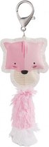 sleutelhanger kat junior 12 cm kunstleer roze