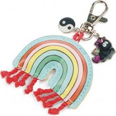 sleutelhanger Rainbow Yin & Yang 6 x 5 cm polyurethaan