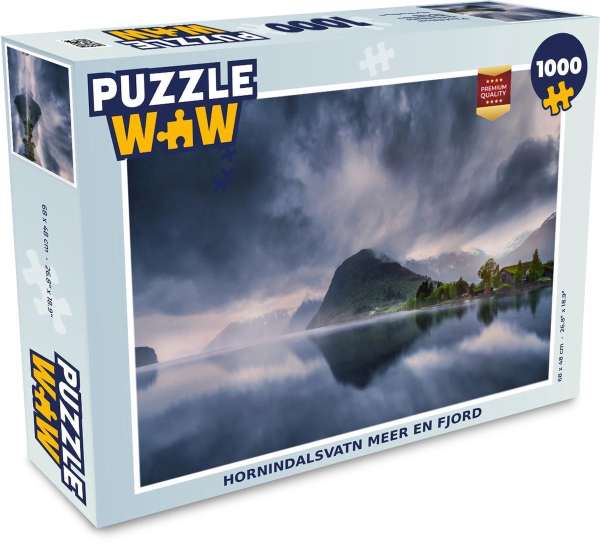 Afbeelding van product PuzzleWow  Puzzel Hornindalsvatn meer en fjord - Legpuzzel - Puzzel 1000 stukjes volwassenen
