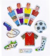 stickers glitter voetbal #3 junior 7-delig