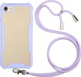 Acryl + kleur TPU schokbestendig hoesje met nekkoord voor iPhone SE 2020/8/7 (paars)