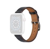 Een stijl lederen band horlogeband voor Apple Watch Series 6 & SE & 5 & 4 44 mm / 3 & 2 & 1 42 mm (zwart)