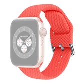 Gevlochten siliconen vervangende horlogebanden met gesp voor Apple Watch Series 6 & SE & 5 & 4 40 mm / 3 & 2 & 1 38 mm (helder roze)