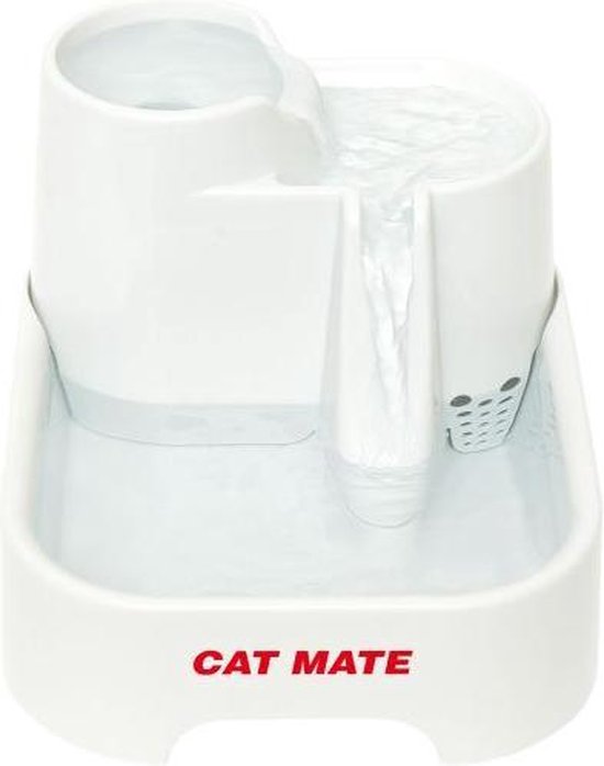 Cat Mate - Waterfontein Kat - Kattenfontein - Drinkfontein Kat - Fluisterstil - Poezen Fontein - Dieren drinkbakken - Honden fontein - 2 L