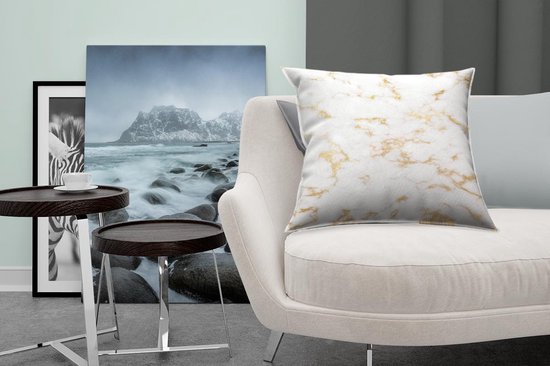 Coussins - Marbre - Wit - Or - 50x50 cm