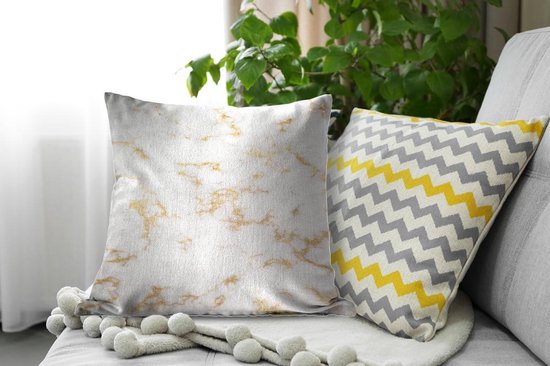 Coussins - Marbre - Wit - Or - 50x50 cm