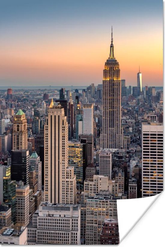 Poster New York - Zon - Skyline - 40x60 cm