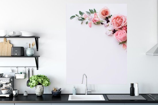 Affiche Fleurs - Roses - Wit - 90x120 cm