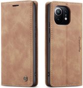 Xiaomi Mi 11 Slank Book Case Hoesje Camel - Caseme (013 Serie) + Cacious Screen Protector