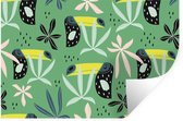 Stickers muraux - Toucan - Feuilles - Jungle - 120x80 cm - Film Adhésif