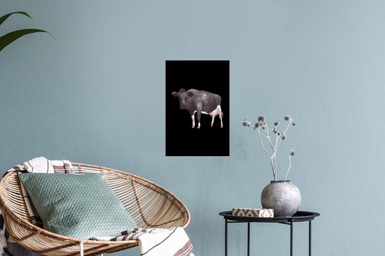 Stickers muraux - Film autocollant - Vache - Illustration - Zwart - 20x30 cm - Film adhésif - Stickers muraux chambre enfant - Papier peint autocollant - Papier peint autocollant - Film autocollant